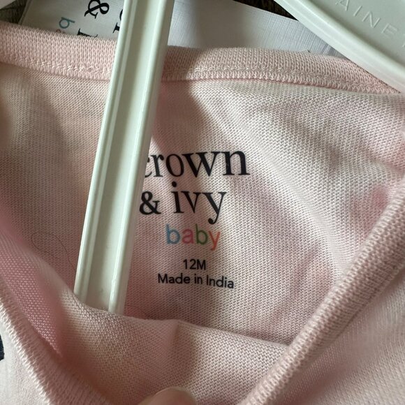 Crown and Ivy Baby Size 12M Cat Long Sleeve Shirt with Ruffle Leggings Headband - Picture 3 of 8